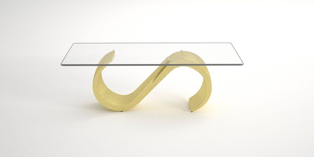 Designový konferenční stolek Karel zlatý