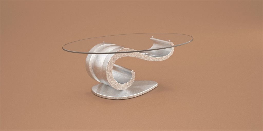 Designový konferenční stolek Lyra stříbrný