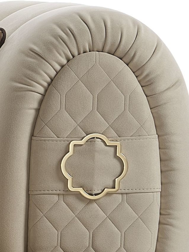 Luxusní sedačka Babylon v světle hnědé látce - detail područky