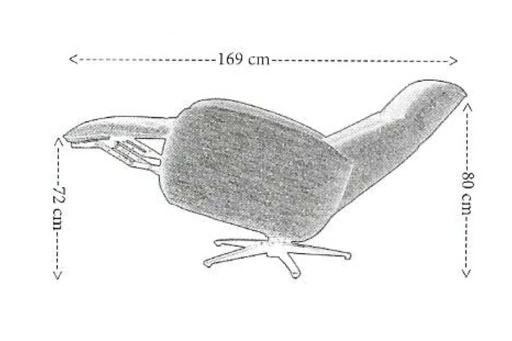 Rozměry naplno oevřeného polohovacího křesla Maximus