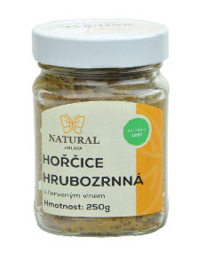 Hořčice hrubozrnná s červeným vínem - Natural 250g