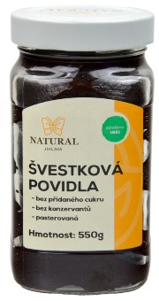 povidla švestková - bez přidaného cukru - Natural 550g