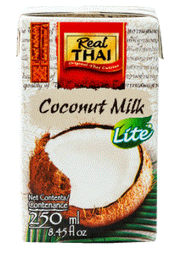mléko kokosové light 55% - Real Thai 250 ml DMT 13.2.2024