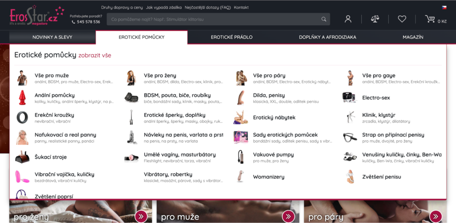 Vzhled e-shopu a navigace v roce 2021