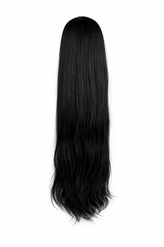 Rovný syntetický culík Lénia Long, Černá