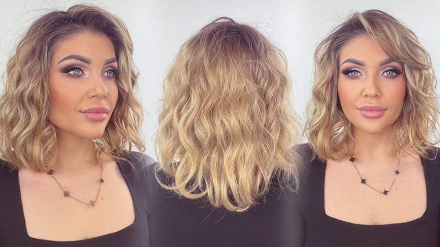 Vlnitý Syntetický Topper Baby, Medová Blond