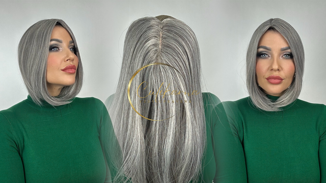 Syntetický příčesek Rose Světlé Šediny 