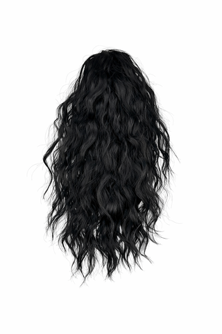 [IN] Vlnitý syntetický cop Júlieta,  Černá