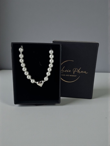 Perličkový náramek stříbrný