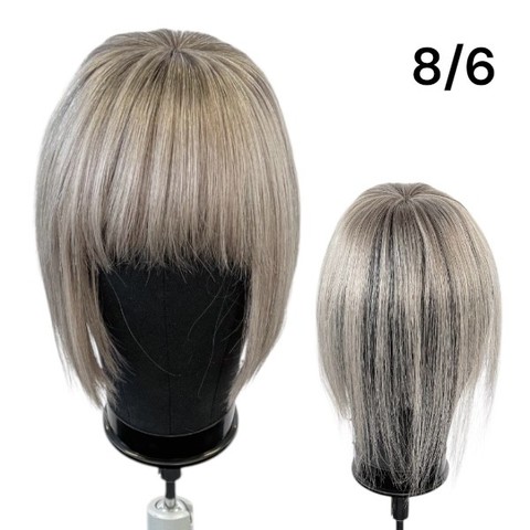 Celopoutková ofinka z pravých vlasů, Světle Hnědá s Popelavým Odrostem