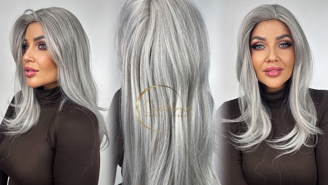 Syntetický příčesek Elle Šedá 